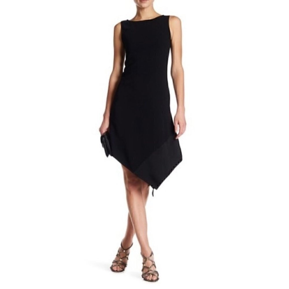 Trina Turk Dress S NWT Joyous Asymmetric Black Cocktail Event Dressy Party LBD